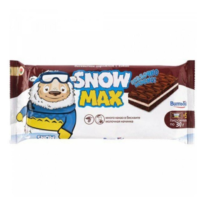 Snow Max бисквитное пирожное с какао 30г 
