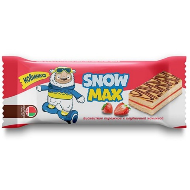 Snow Max бисквитное пирожное с клубничной начинкой 30г 